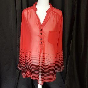 Truth Red Sheer Blouse 3X